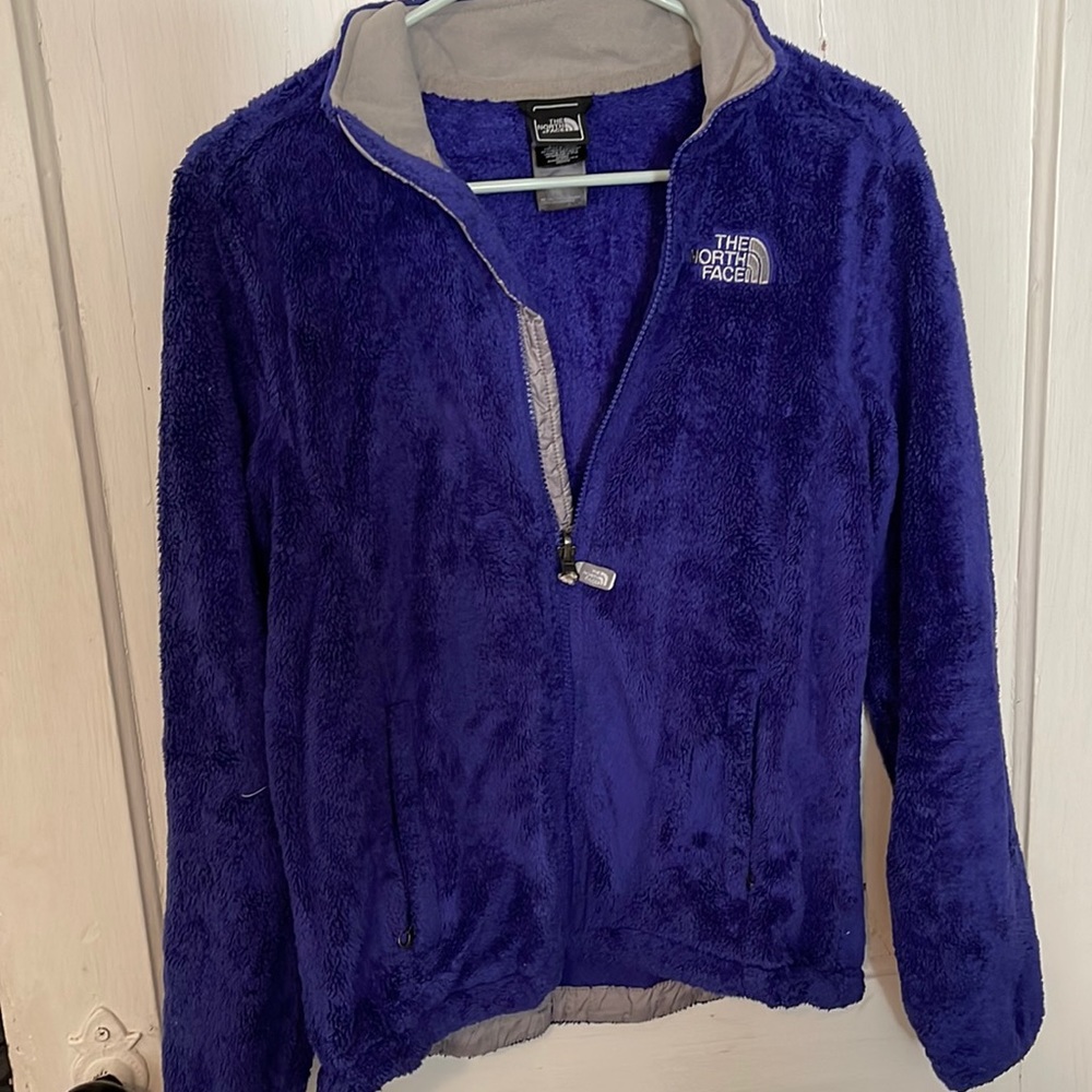 purple north face zip up